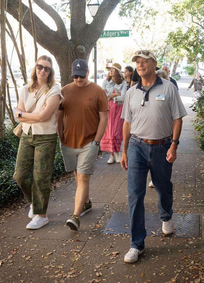 Paul Attaway leading a walking history tour in Charleston